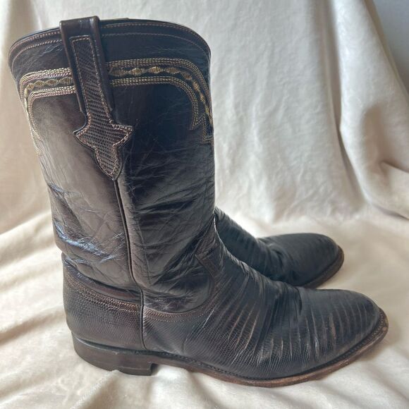 P's by Ferrini Lizard Boots, Dark Chocolate, Size 11.5 D - Picture 14 of 16